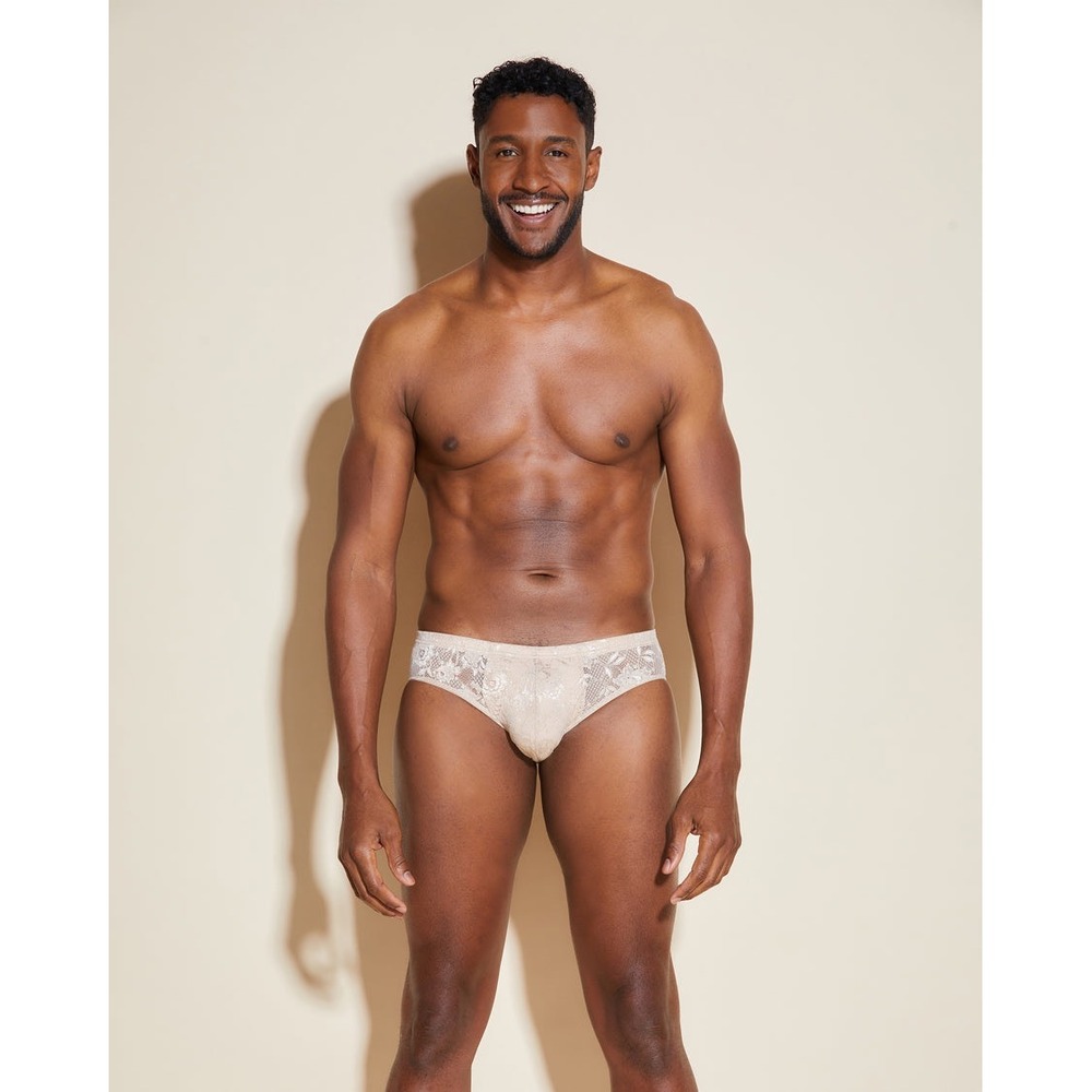 Cosabella Never Say Never Comfort Micro Brief Camel‎ Gold Lace Men's Underwear M